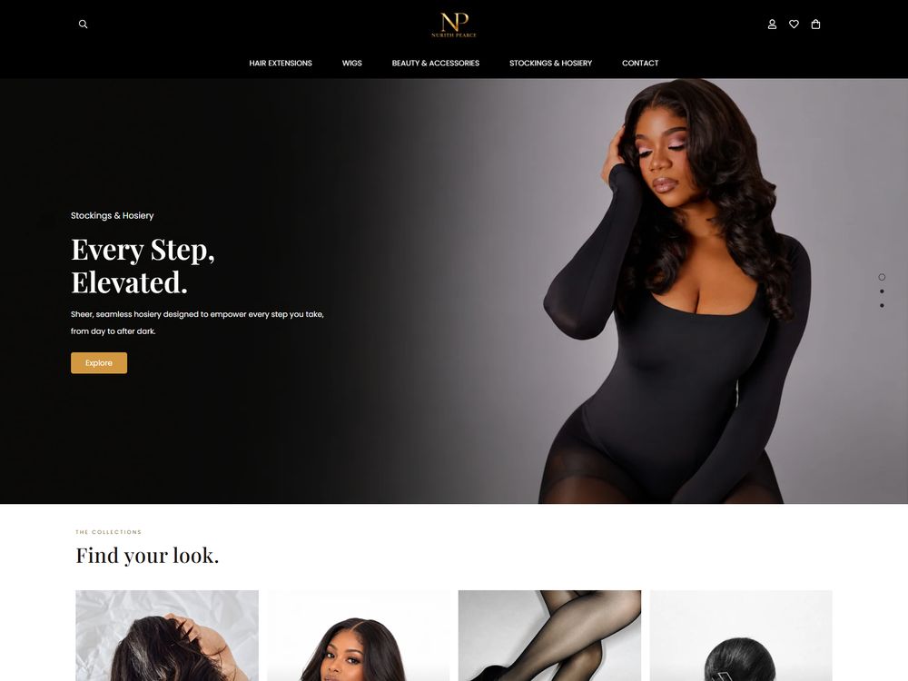 Nurith Pearce Shopify homepage design, full-page screenshot